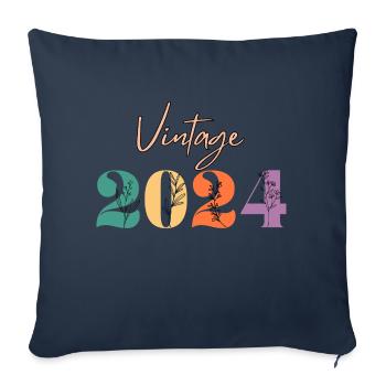Vintage 2024 Floral - Sofa pillowcase 17,3'' x 17,3'' (45 x 45 cm) - navy - Front