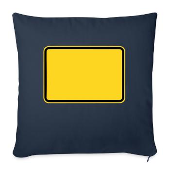 signe de Ville - Votre ville - votre ville - Housse de coussin décorative 45 x 45 cm - bleu marine - Devant