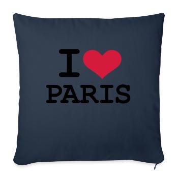 I - love - Paris - Sofa pillowcase 17,3'' x 17,3'' (45 x 45 cm) - navy - Front