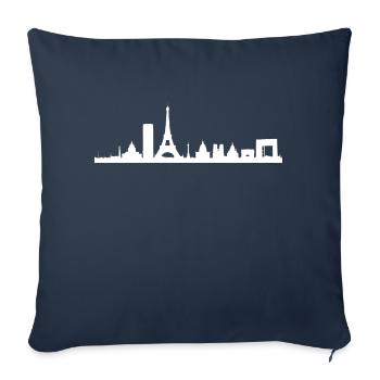 Silhouette Paris - Housse de coussin décorative 45 x 45 cm - bleu marine - Devant