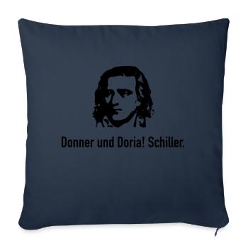Schiller: Donner und Doria! - Sofakissenbezug 45 x 45 cm - Navy - Vorne