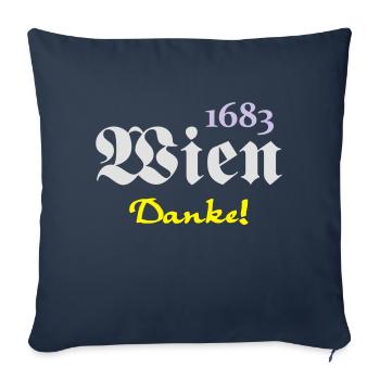 1683 Wien - Danke (3) - Sofakissenbezug 45 x 45 cm - Navy - Vorne