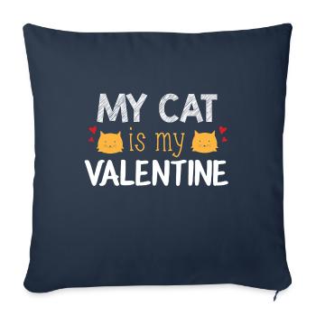 Chats T-shirt & cadeau - Housse de coussin décorative 45 x 45 cm - bleu marine - Devant