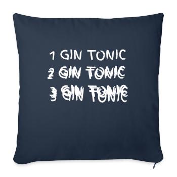 1 2 3 Gin and tonic writing drunk - Sofa pillowcase 17,3'' x 17,3'' (45 x 45 cm) - navy - Front