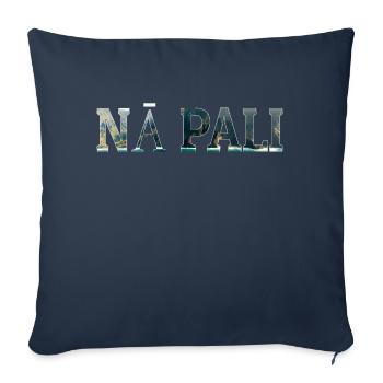 Côte Nā Pali - Kauai - Housse de coussin décorative 45 x 45 cm - bleu marine - Devant