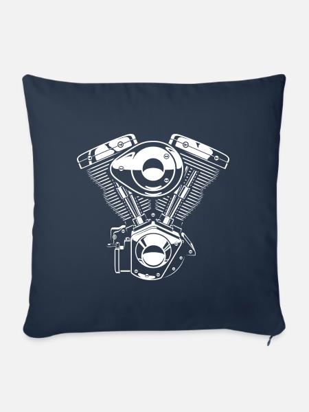ENGINE MOTO - Sofakissenbezug 45 x 45 cm - Navy