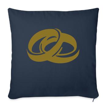 Mariage Bagues - Housse de coussin décorative 45 x 45 cm - bleu marine - Devant