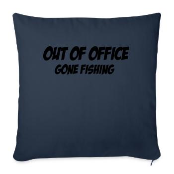 Out of Office, gone fishing - Sofa pillowcase 17,3'' x 17,3'' (45 x 45 cm) - navy - Front