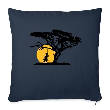 sun silhouette tree africa savanna lonely trauri - Sofa pillowcase 17,3'' x 17,3'' (45 x 45 cm) - navy - Front