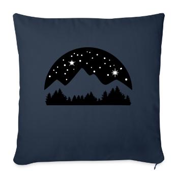 Mountains, Forest and Starry Night Sky - Sofa pillowcase 17,3'' x 17,3'' (45 x 45 cm) - navy - Front