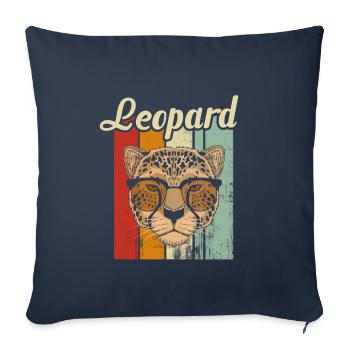 leopard - Sofa pillowcase 17,3'' x 17,3'' (45 x 45 cm) - navy - Front