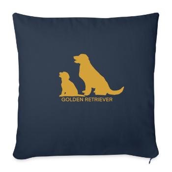Golden retriever - Housse de coussin décorative 45 x 45 cm - bleu marine - Devant