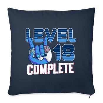 Level 18 Complete 18th Birthday Gamer 18 Years - Sofa pillowcase 17,3'' x 17,3'' (45 x 45 cm) - navy - Front