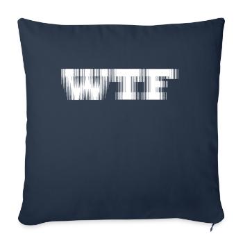 WTF - Housse de coussin décorative 45 x 45 cm - bleu marine - Devant