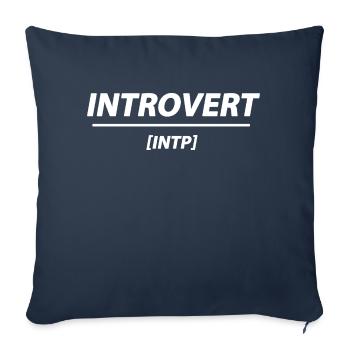 Introverti - INTP - Caractère Tranquillité - Housse de coussin décorative 45 x 45 cm - bleu marine - Devant