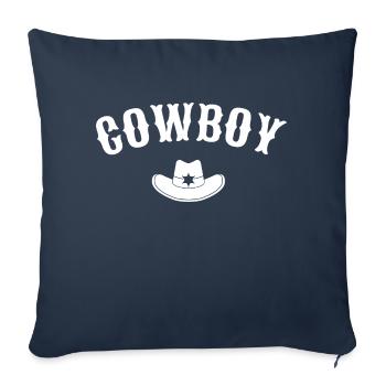 Cowboy stetson t shirt équitation - Housse de coussin décorative 45 x 45 cm - bleu marine - Devant