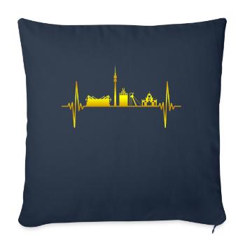 Dortmund Ruhrpott Skyline Heartbeat - Sofa pillowcase 17,3'' x 17,3'' (45 x 45 cm) - navy - Front