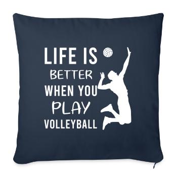 Volleyball Volleyball Player Beach Volleyball Player - Sofa pillowcase 17,3'' x 17,3'' (45 x 45 cm) - navy - Front