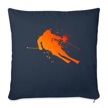 Skieur acrobatique Skieurs Skieurs - Housse de coussin décorative 45 x 45 cm - bleu marine - Devant
