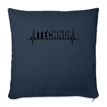 Puls Musique Techno - Housse de coussin décorative 45 x 45 cm - bleu marine - Devant