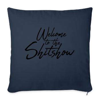 Logo de Bienvenue Shitshow - Housse de coussin décorative 45 x 45 cm - bleu marine - Devant