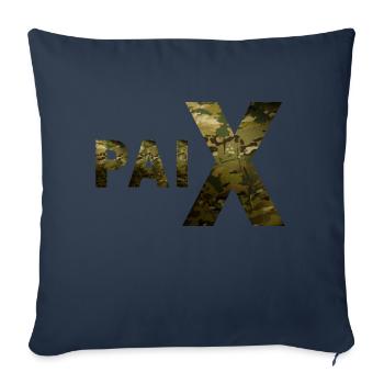 Paix Camouflage Militaire X Grande Lettre - Housse de coussin décorative 45 x 45 cm - bleu marine - Devant