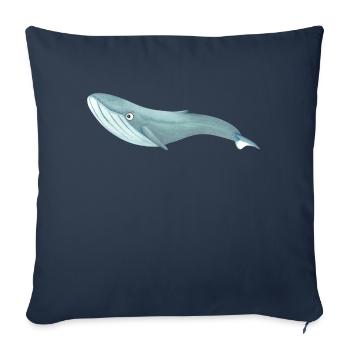 The Funny Blue Whale - Sofa pillowcase 17,3'' x 17,3'' (45 x 45 cm) - navy - Front