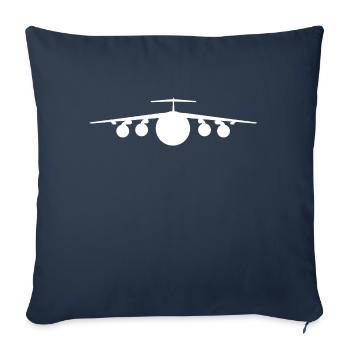 Transport aircraft, front view - Sofa pillowcase 17,3'' x 17,3'' (45 x 45 cm) - navy - Front