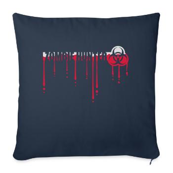 chasseur de zombies citation d’Halloween - Housse de coussin décorative 45 x 45 cm - bleu marine - Devant