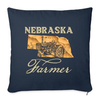 Nebraska Farmer Tractor Lover State Map Farming Lo - Sofa pillowcase 17,3'' x 17,3'' (45 x 45 cm) - navy - Front