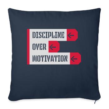 discipline over motivation quote - Sofa pillowcase 17,3'' x 17,3'' (45 x 45 cm) - navy - Front