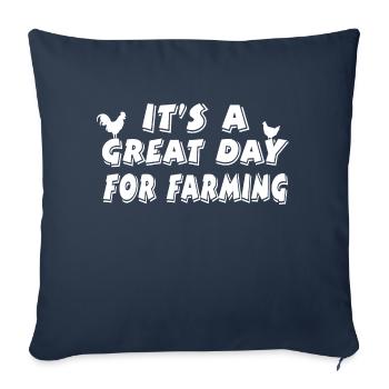 Ferme - Housse de coussin décorative 45 x 45 cm - bleu marine - Devant