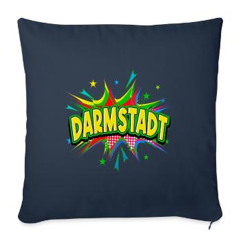 Darmstadt Allemagne Ville Pop Art Bande dessinée - Housse de coussin décorative 45 x 45 cm - bleu marine - Devant