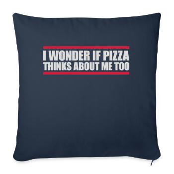 pizza thinks about me - Sofa pillowcase 17,3'' x 17,3'' (45 x 45 cm) - navy - Front
