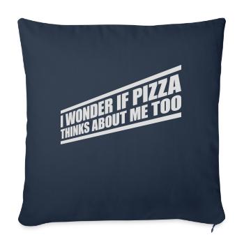 pizza thinks about me - Sofa pillowcase 17,3'' x 17,3'' (45 x 45 cm) - navy - Front