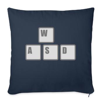 Computer WASD Keyboard Keys - Sofa pillowcase 17,3'' x 17,3'' (45 x 45 cm) - navy - Front