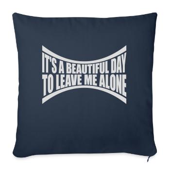 Journée Laissez-moi tranquille - Housse de coussin décorative 45 x 45 cm - bleu marine - Devant
