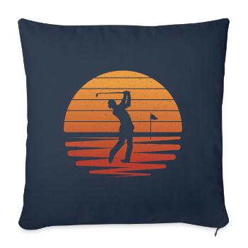 Golf Golfeur Fille Golfeur Golf - Housse de coussin décorative 45 x 45 cm - bleu marine - Devant