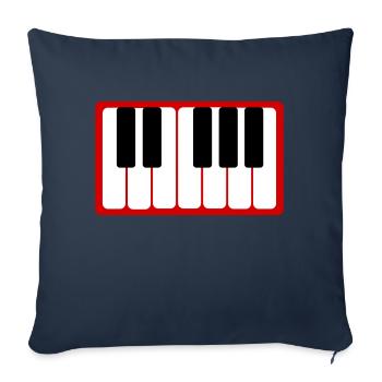 Touches de piano Clavier Clavier - Housse de coussin décorative 45 x 45 cm - bleu marine - Devant