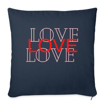Love amour - Housse de coussin décorative 45 x 45 cm - bleu marine - Devant