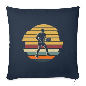 Joueur de tennis Vintage Tennis Club Joueur de tennis - Housse de coussin décorative 45 x 45 cm - bleu marine - Devant