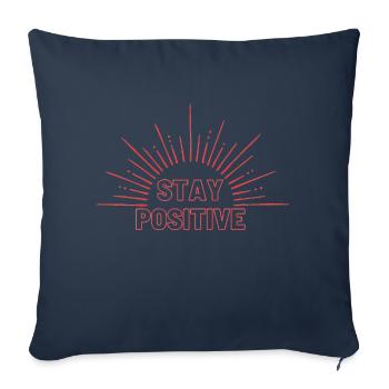 Stay Positive in red - Sofa pillowcase 17,3'' x 17,3'' (45 x 45 cm) - navy - Front