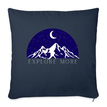 Explore more - Housse de coussin décorative 45 x 45 cm - bleu marine - Devant