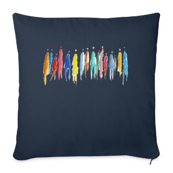 crowd - Menschengruppe - Sofakissenbezug 45 x 45 cm - Navy - Vorne