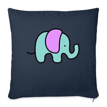 Bébé éléphant - Housse de coussin décorative 45 x 45 cm - bleu marine - Devant