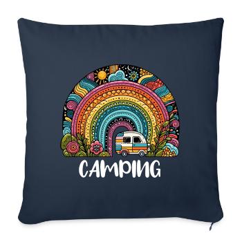 Camping Caravan Caravan Freedom Tente d’été - Housse de coussin décorative 45 x 45 cm - bleu marine - Devant