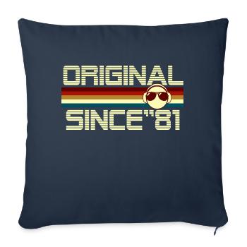 Since 81 - Housse de coussin décorative 45 x 45 cm - bleu marine - Devant