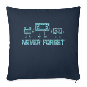 Musik, Retro, Heavy Metal, Hard Rock, Punk, Vinyl, Pop - Sofakissenbezug 45 x 45 cm - Navy - Vorne