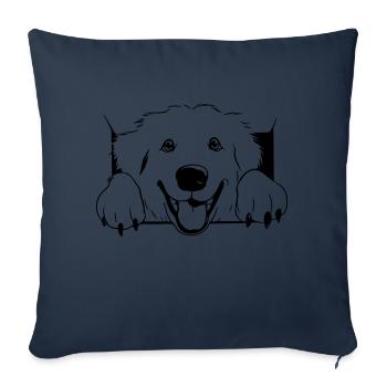 Bouvier des Pyrénées - Housse de coussin décorative 45 x 45 cm - bleu marine - Devant