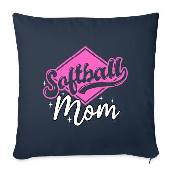 Maman de softball - Housse de coussin décorative 45 x 45 cm - bleu marine - Devant